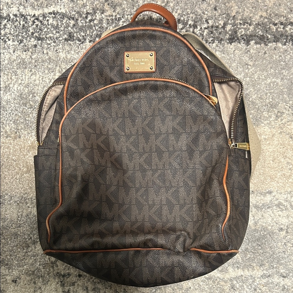 Michael Kors Dark Brown Monogram Backpack